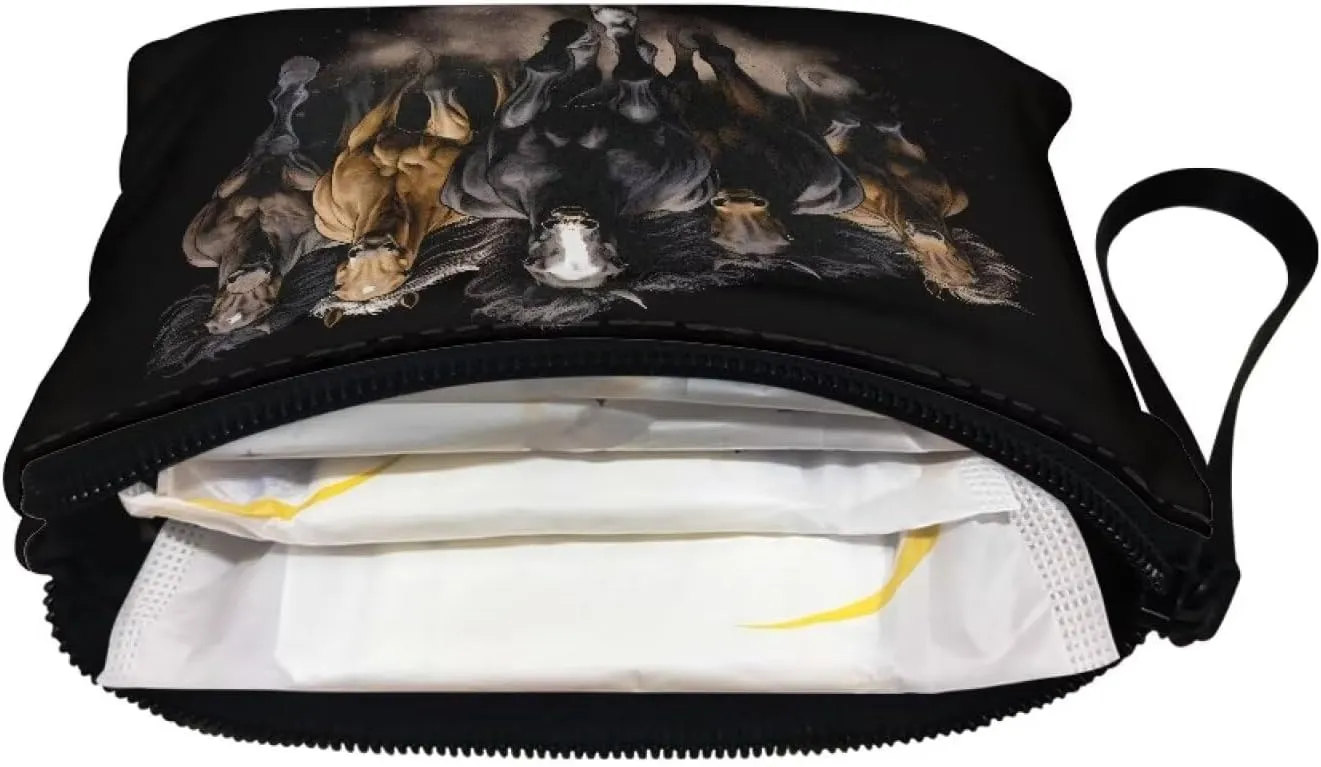 Mumeson Horse Print Coin Purse Bag Girls Soft Fleece Coin Purse Bag Cozy Ladies Change Pouch Mini Money bags for Kids and Adults Changes Key Coin Collection Supplies Headset Pocket