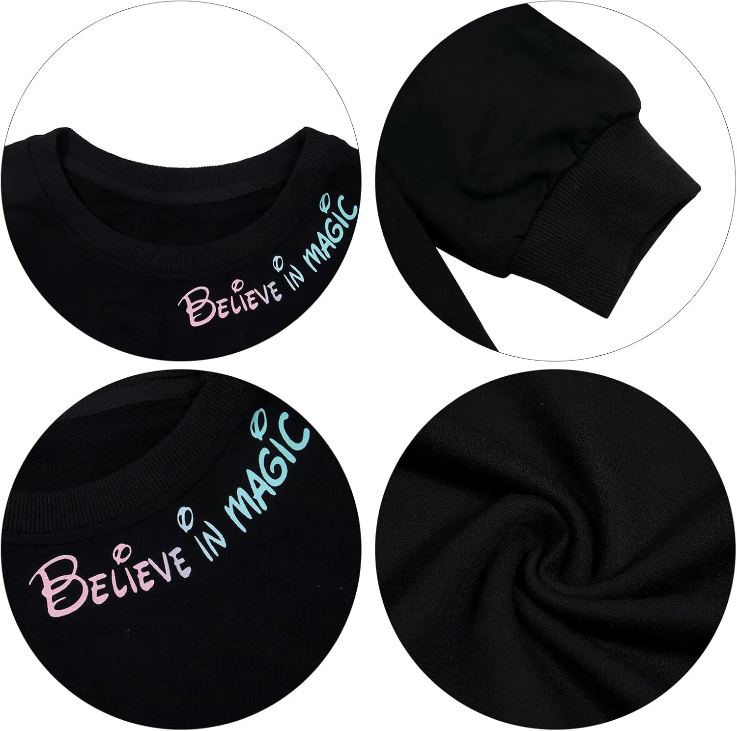MYHALF Believe In The Magic Sweatshirt Women Crewneck Magic Pullover Shirt Family Vacation Castle Graphic Tops