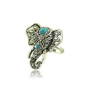 New Bohemia Vintage Tibetan Silver Plated Boho Rings Unique Design Elephant Ring