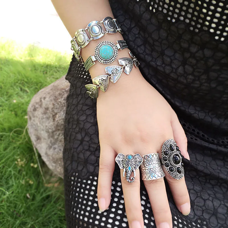 New Bohemia Vintage Tibetan Silver Plated Boho Rings Unique Design Elephant Ring
