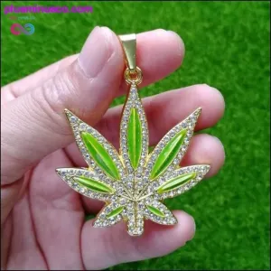 New Hip Hop Enamel Leaf Pendant Necklace Jewelry 24inch