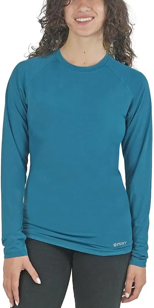 NIXY Women's Long Sleeve Shirt Rash Guard - UPF50  Sun Protection, Quick Dry, Super Light and Soft