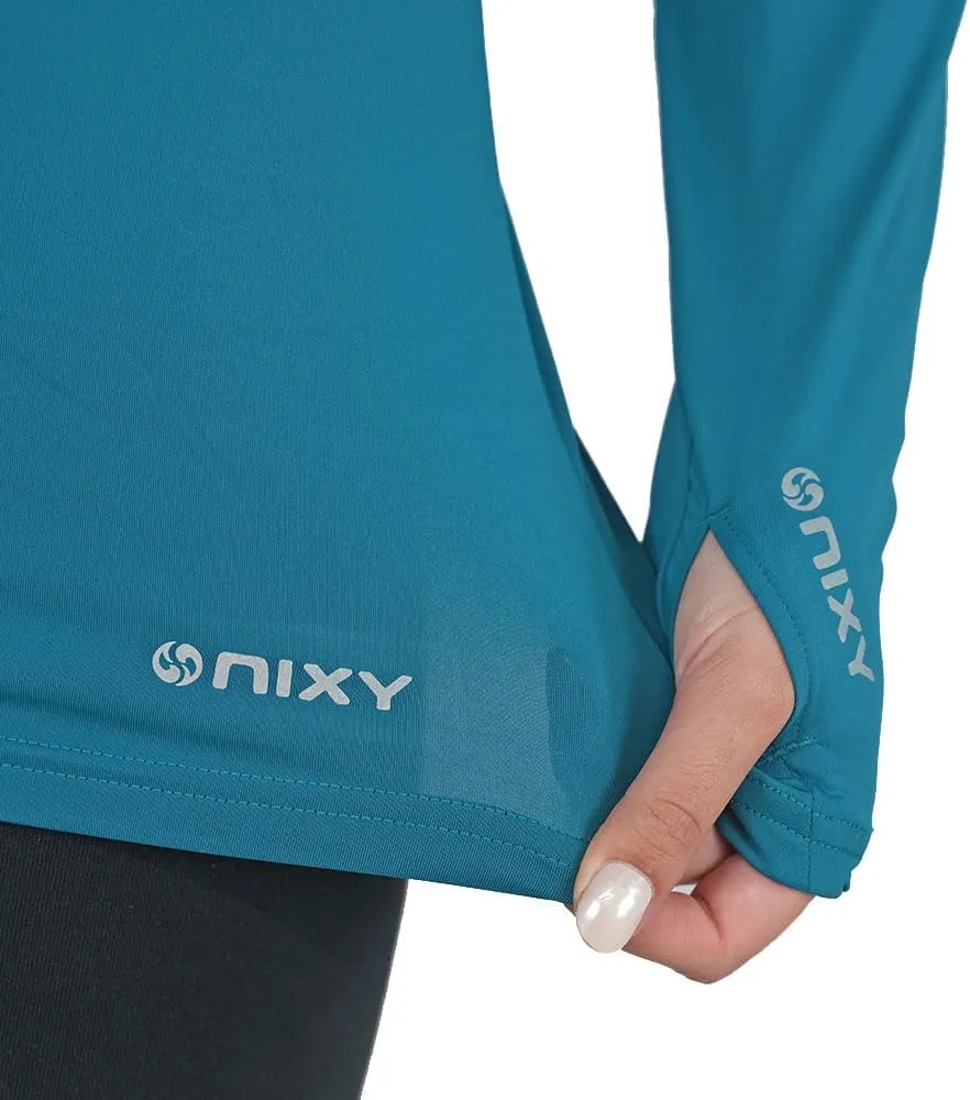 NIXY Women's Long Sleeve Shirt Rash Guard - UPF50  Sun Protection, Quick Dry, Super Light and Soft