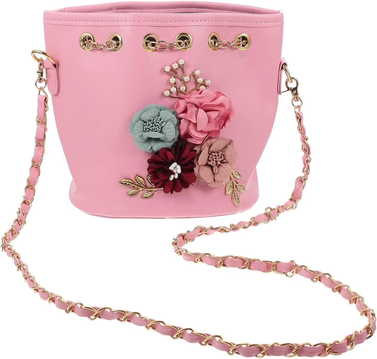 NOLITOY 1pc Stylish Flower Design Bucket Handbag for Portable One Shoulder Tote Bag for Travel Shopping and Everyday Use Versatile Storage for Wallet Phone and Essentials