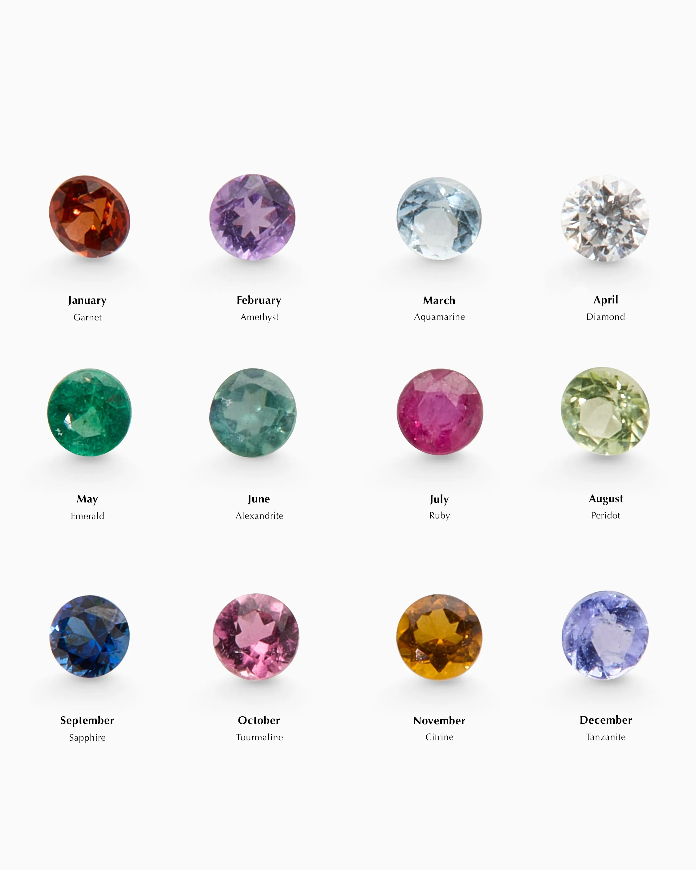 Organic Birthstone Tag Narrow | Silver