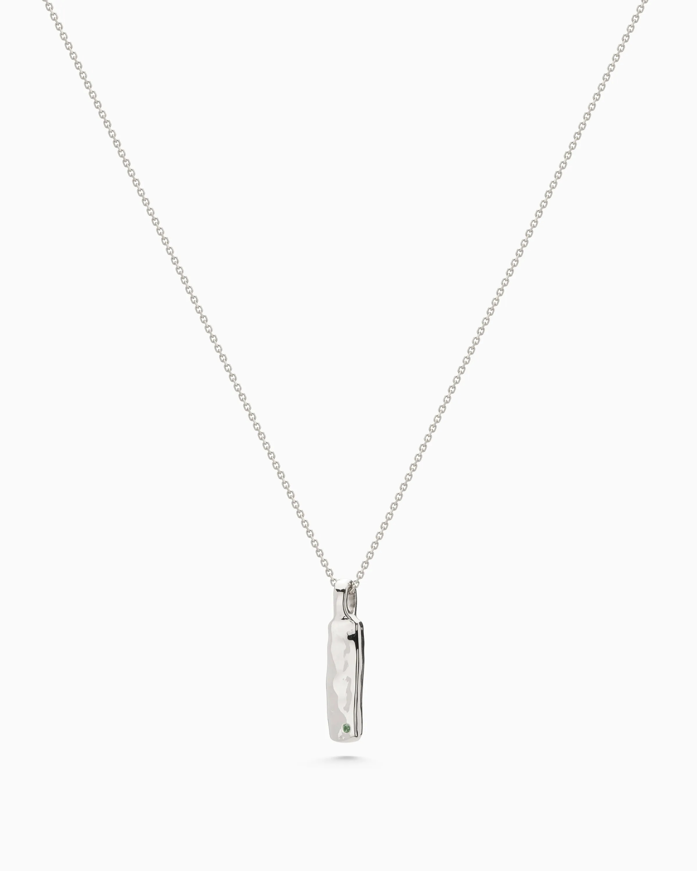 Organic Birthstone Tag Narrow | Silver