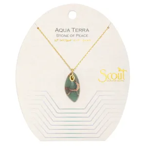Organic Stone Necklace - Aqua Terra/Gold