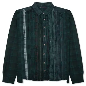 Over Dyed Ribbon Wide Shirt - Green