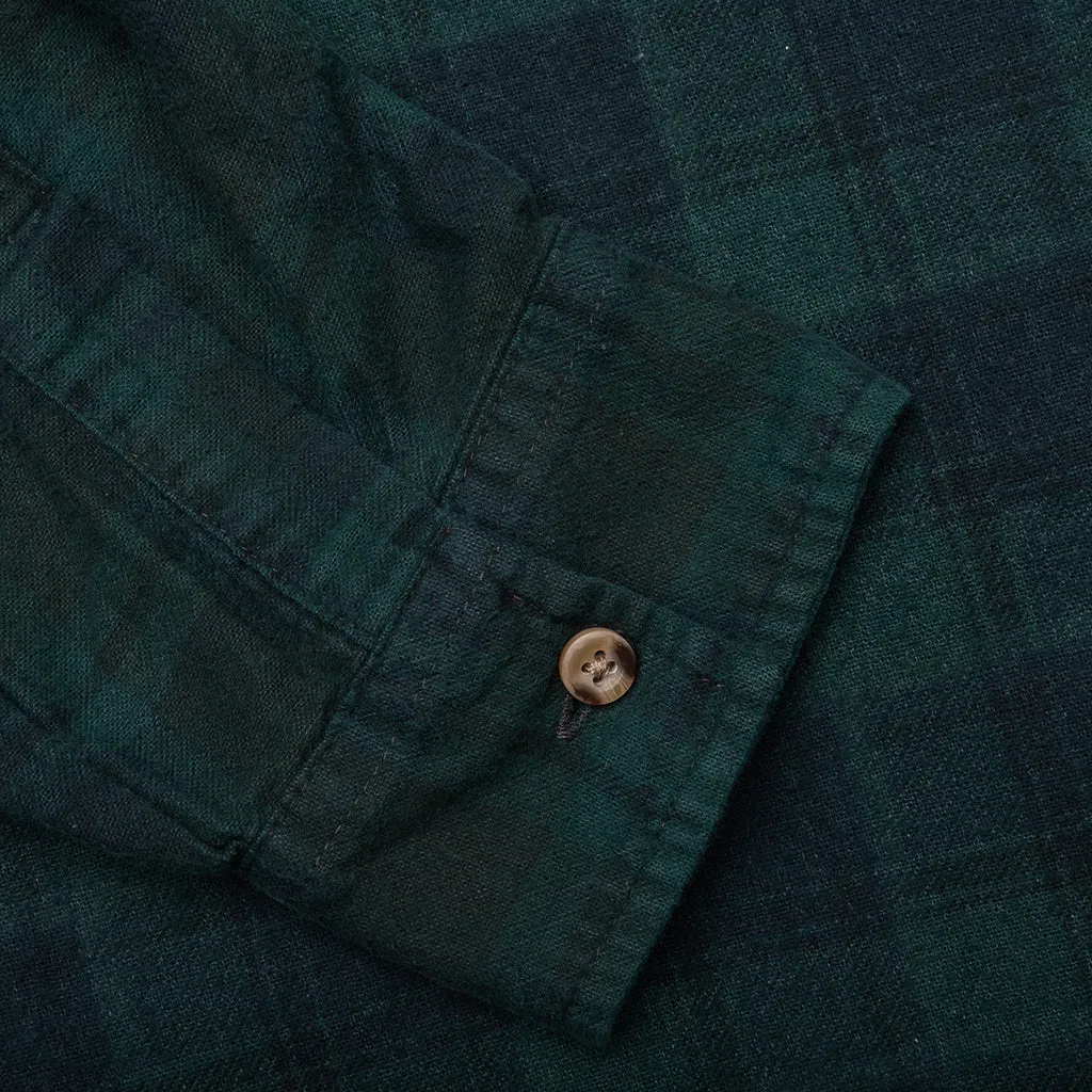 Over Dyed Ribbon Wide Shirt - Green