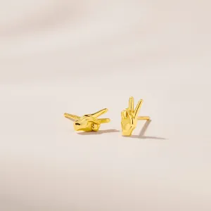 Peace Sign Stud Earrings