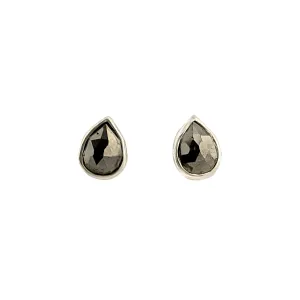 Pear Small Pear Shape Hematite Studs by Thea Izzi