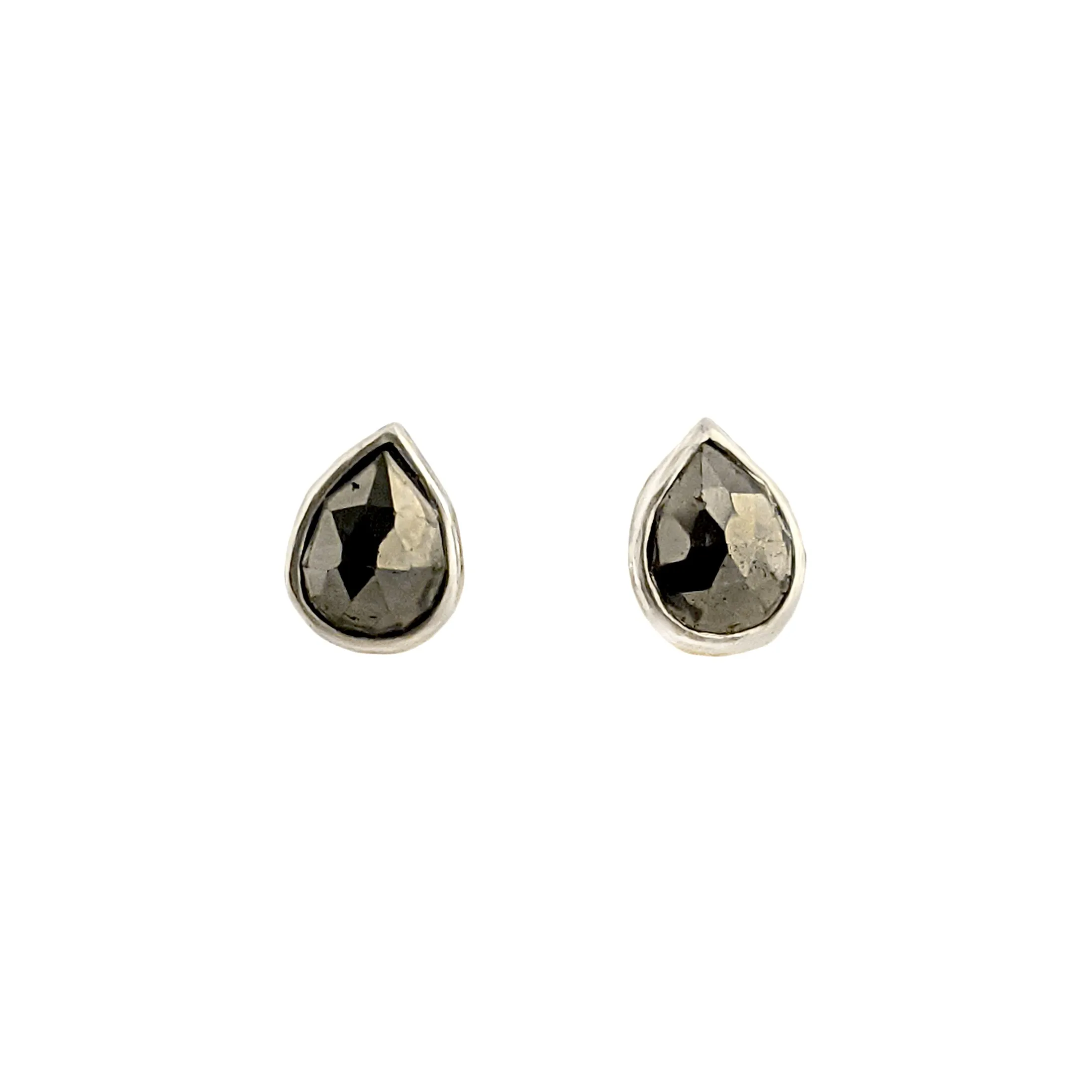 Pear Small Pear Shape Hematite Studs by Thea Izzi