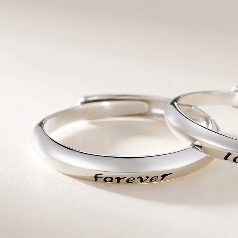 Personalized Forever Love Promise Rings for Couple