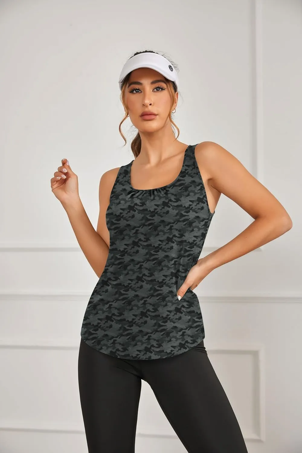 PINSPARK Workout Tank Tops for Women Racerback Loose Fit Yoga Top Sleeveless Gym Shirt Running Athletic Tanks Pack S-3XL