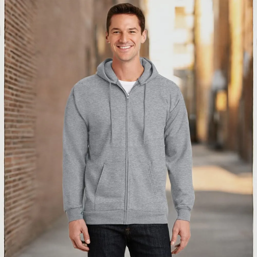 Port & Company Tall Essential Fleece Full-Zip Hooded Sweatshirt. PC90ZHT