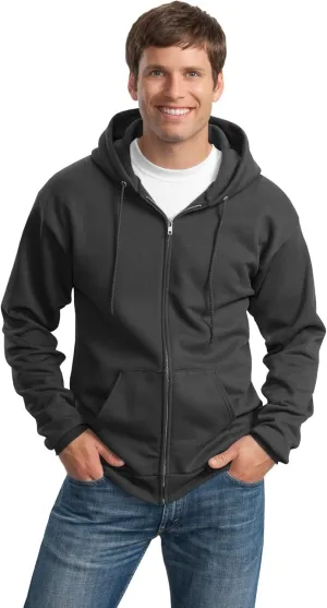 Port & Company Tall Essential Fleece Full-Zip Hooded Sweatshirt. PC90ZHT
