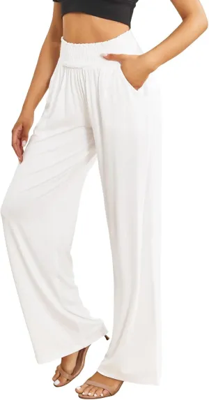 QIANXIZHAN Women's Boho Pants, Wide Leg High Waist Harem Pants Hippie Yoga Clothes with Pockets