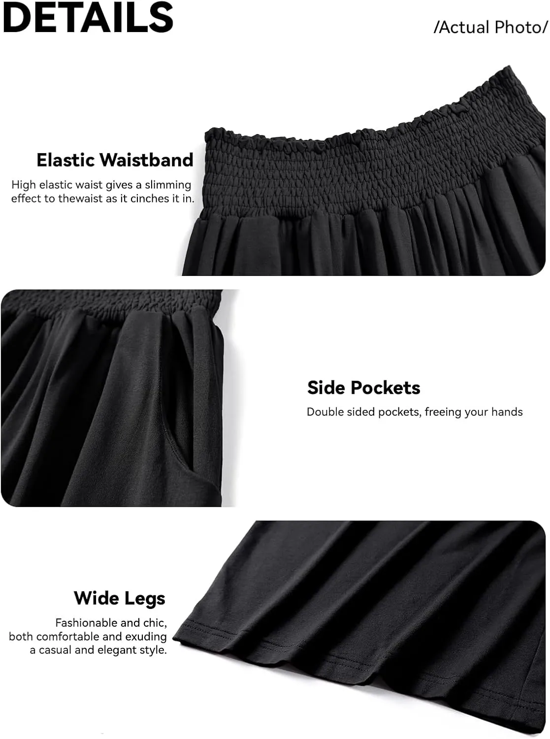 QIANXIZHAN Women's Boho Pants, Wide Leg High Waist Harem Pants Hippie Yoga Clothes with Pockets