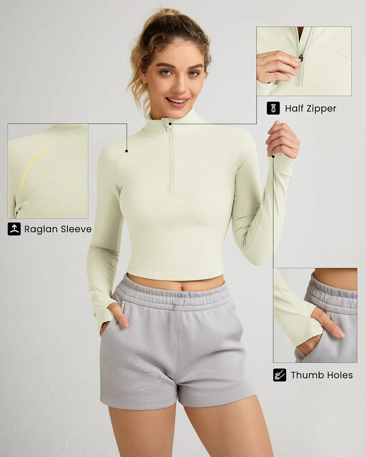 QUEENIEKE Hooded Workout Jacket for Women - Zip Up Athletic Running BBL Jacket Croped Tops with Back Mesh Vent & Thumb Holes