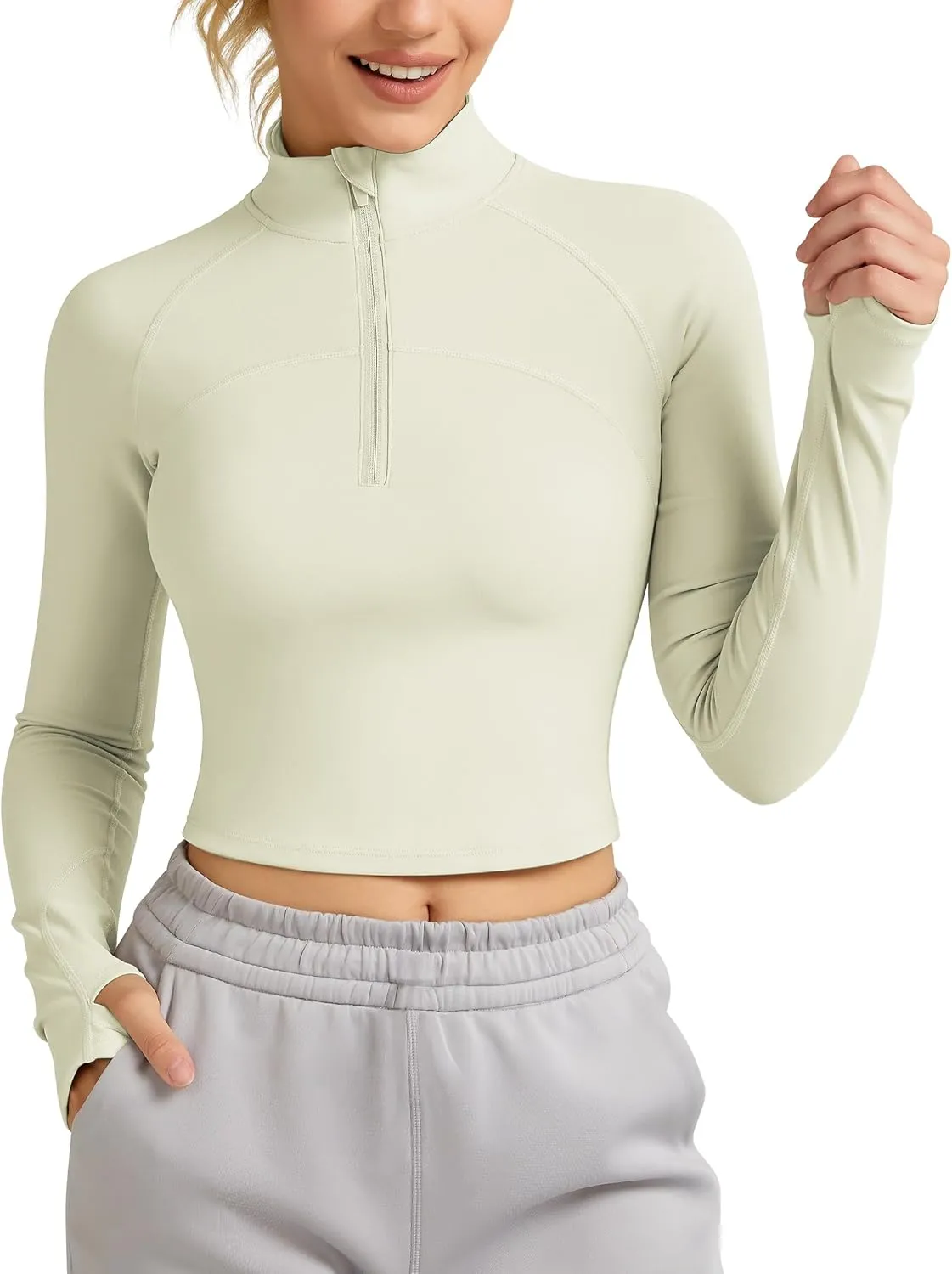 QUEENIEKE Hooded Workout Jacket for Women - Zip Up Athletic Running BBL Jacket Croped Tops with Back Mesh Vent & Thumb Holes