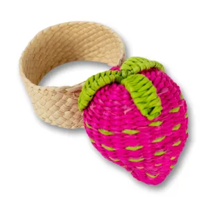 Raffia Napkin Ring - Strawberry