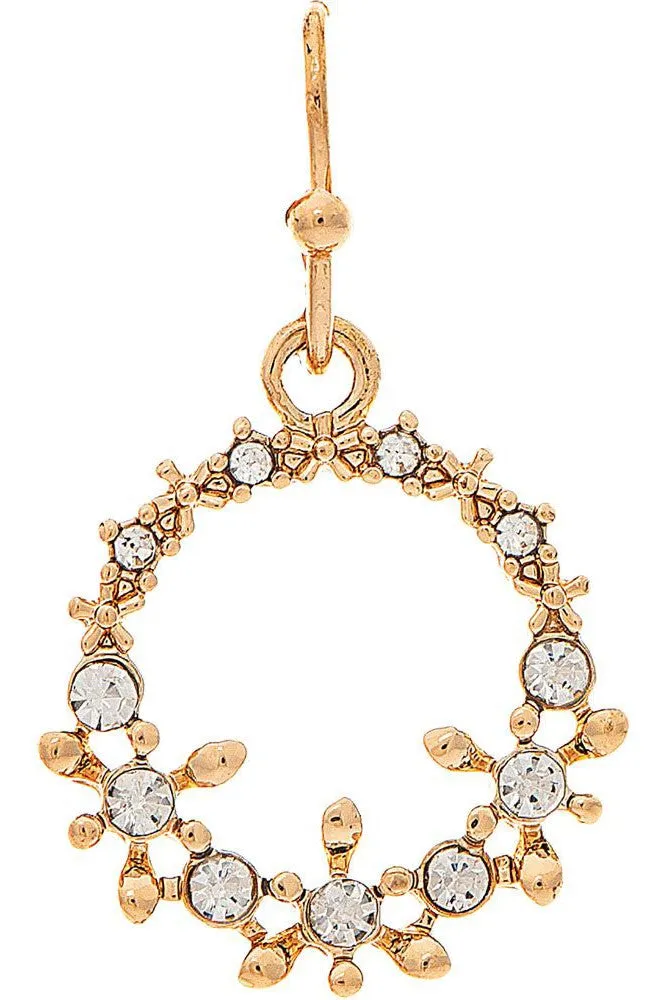 Rain Jewelry Gold Crystal Floral Wreath Earring