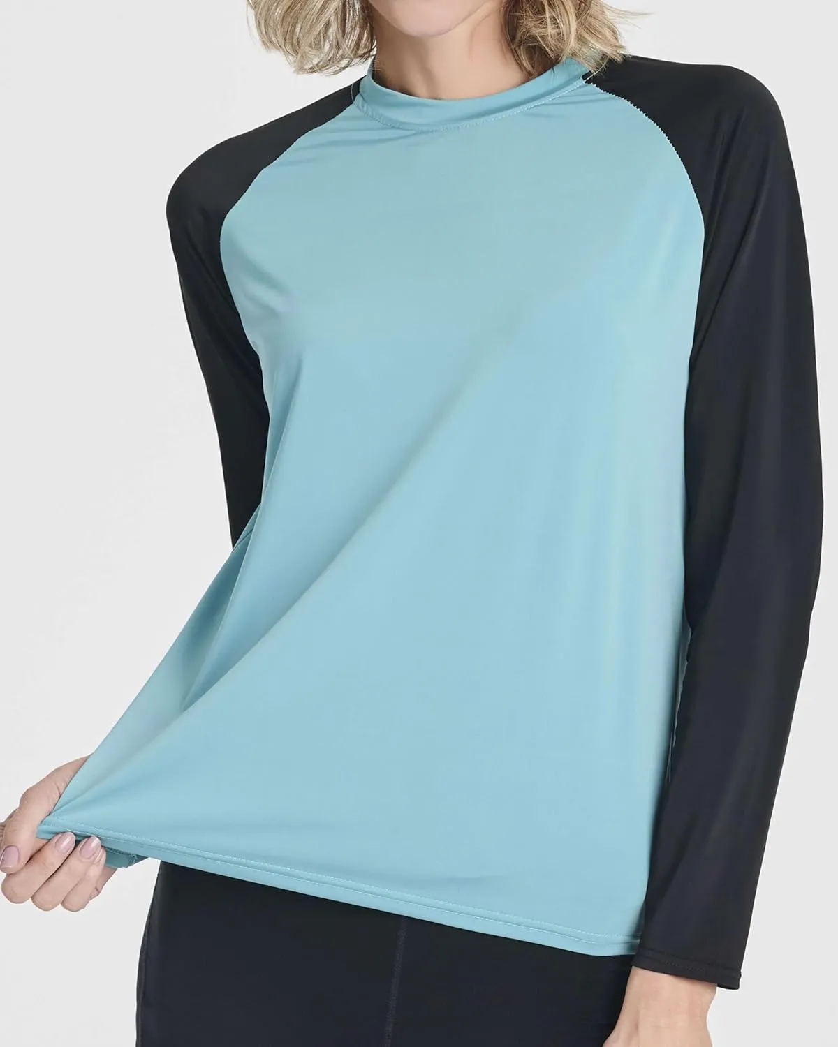 Real Essentials 4 Pack: Women's Long Sleeve Rash Guard Shirt Swimwear UPF Sun Protection Swim Workout Top (Available in Plus)
