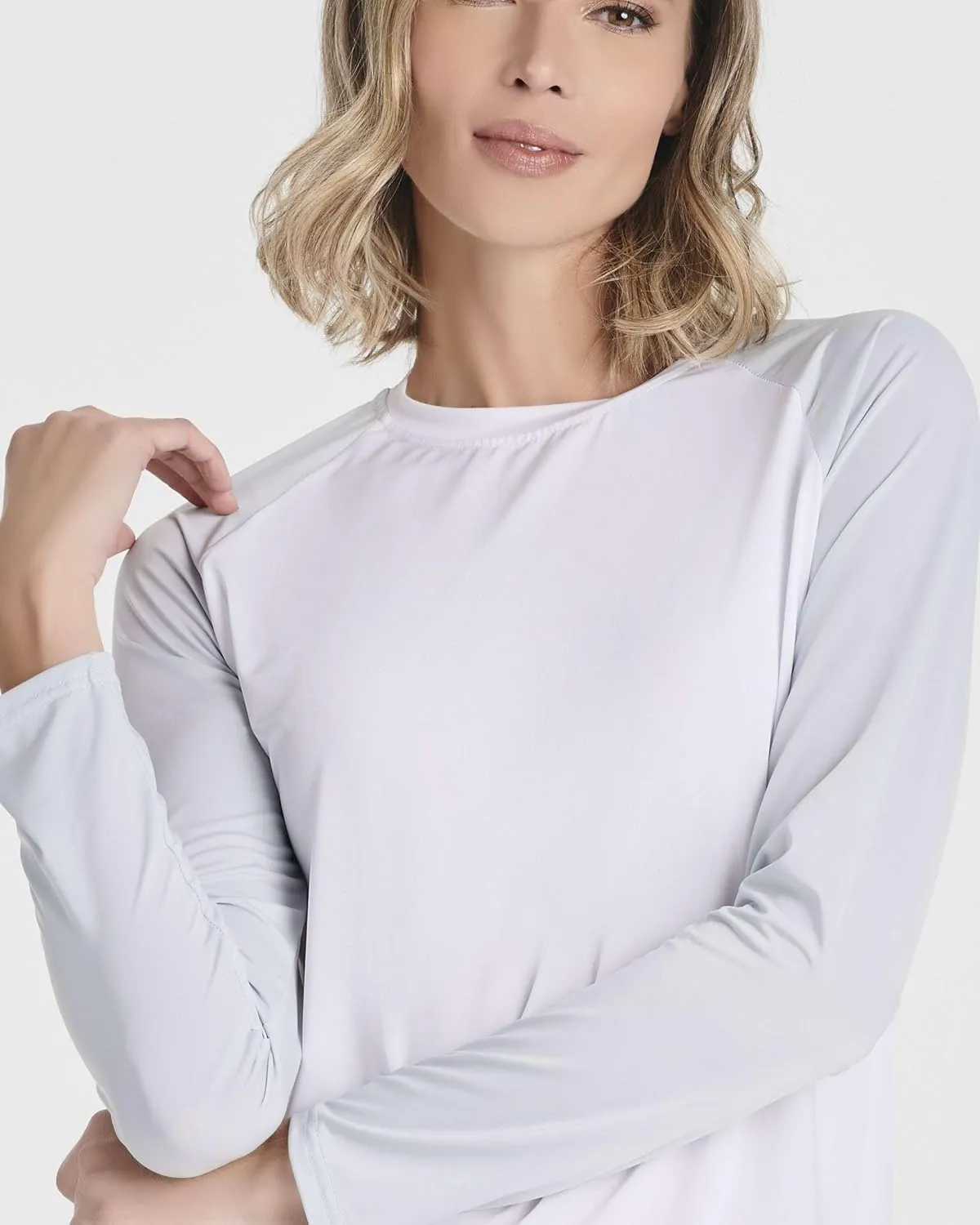 Real Essentials 4 Pack: Women's Long Sleeve Rash Guard Shirt Swimwear UPF Sun Protection Swim Workout Top (Available in Plus)