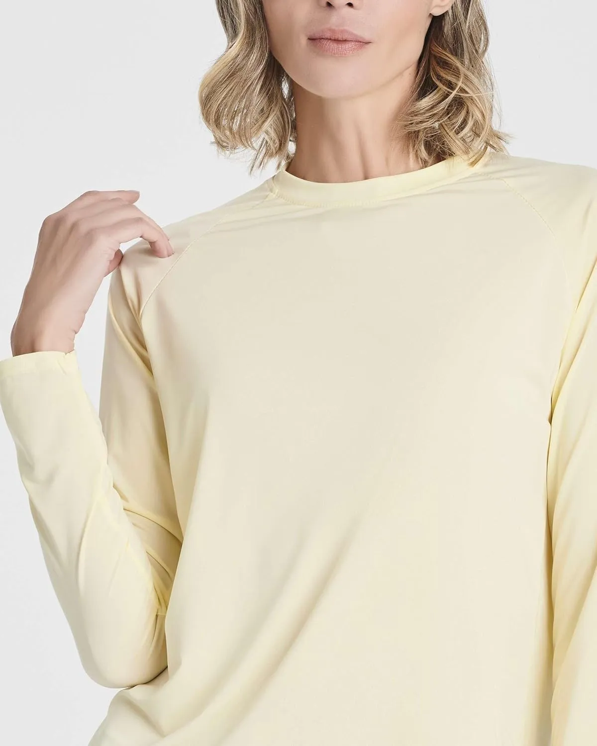 Real Essentials 4 Pack: Women's Long Sleeve Rash Guard Shirt Swimwear UPF Sun Protection Swim Workout Top (Available in Plus)