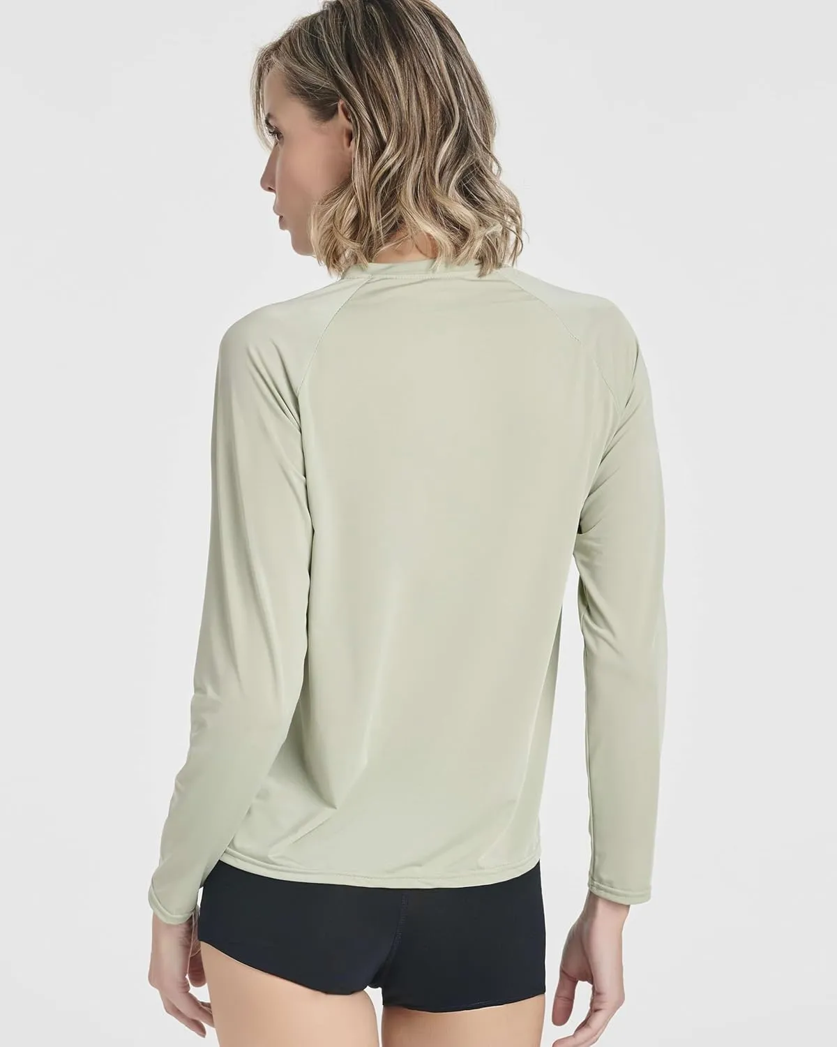 Real Essentials 4 Pack: Women's Long Sleeve Rash Guard Shirt Swimwear UPF Sun Protection Swim Workout Top (Available in Plus)