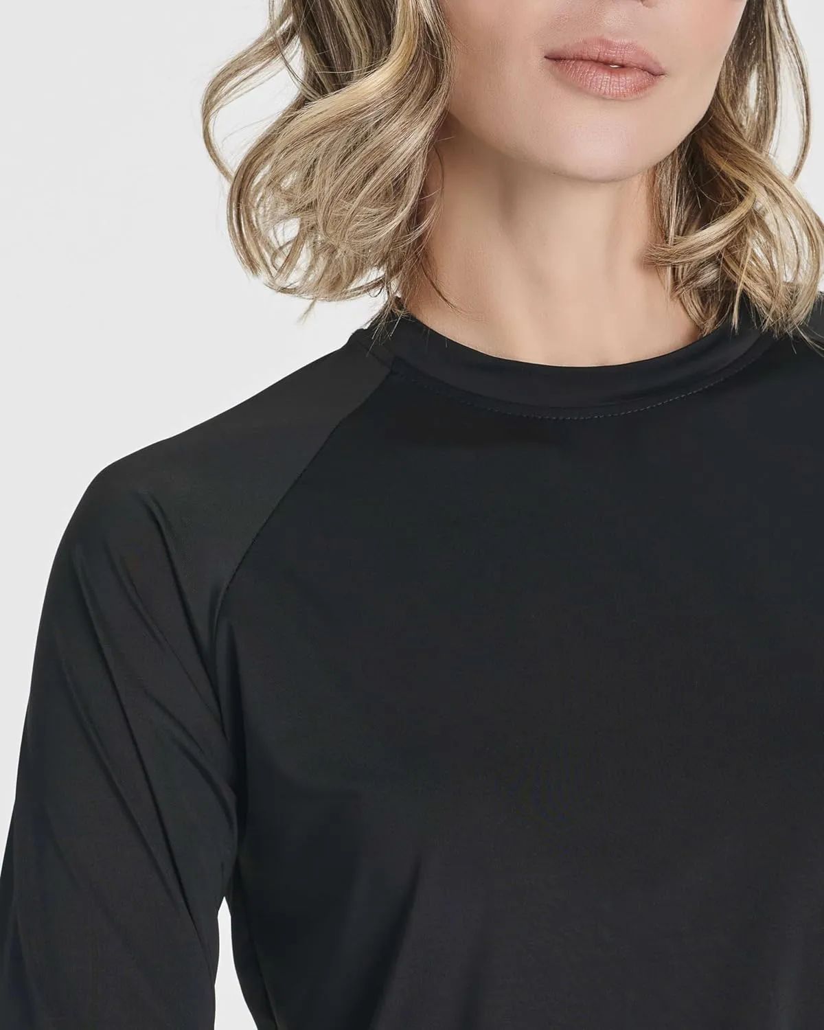 Real Essentials 4 Pack: Women's Long Sleeve Rash Guard Shirt Swimwear UPF Sun Protection Swim Workout Top (Available in Plus)
