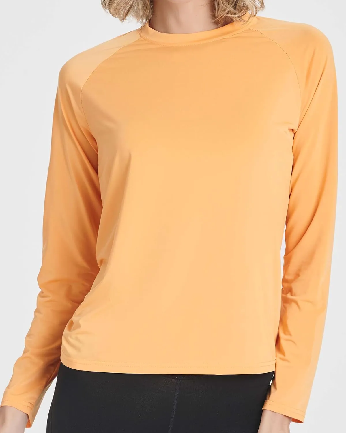 Real Essentials 4 Pack: Women's Long Sleeve Rash Guard Shirt Swimwear UPF Sun Protection Swim Workout Top (Available in Plus)