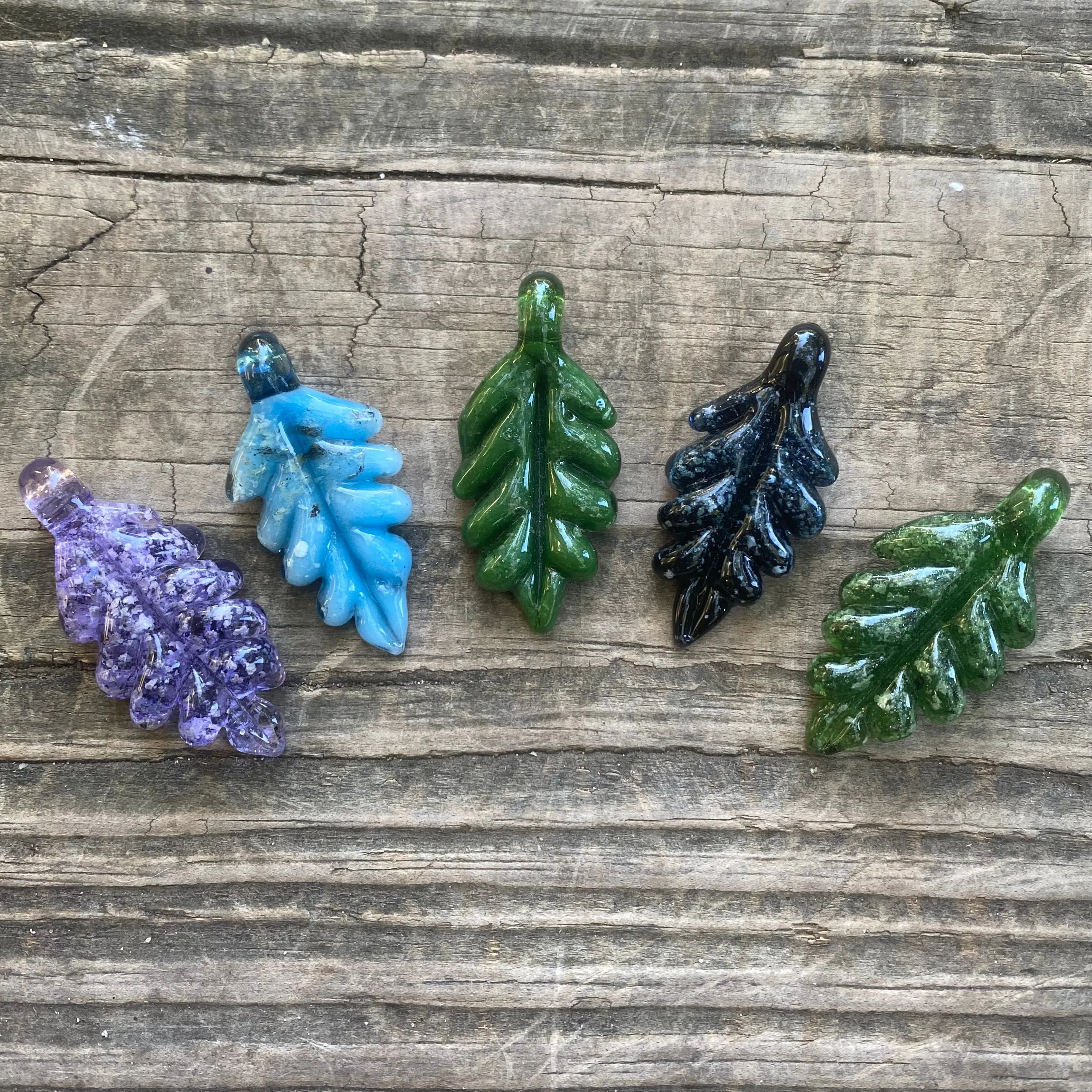 Ripple Leaf Pendants with Infused Cremains