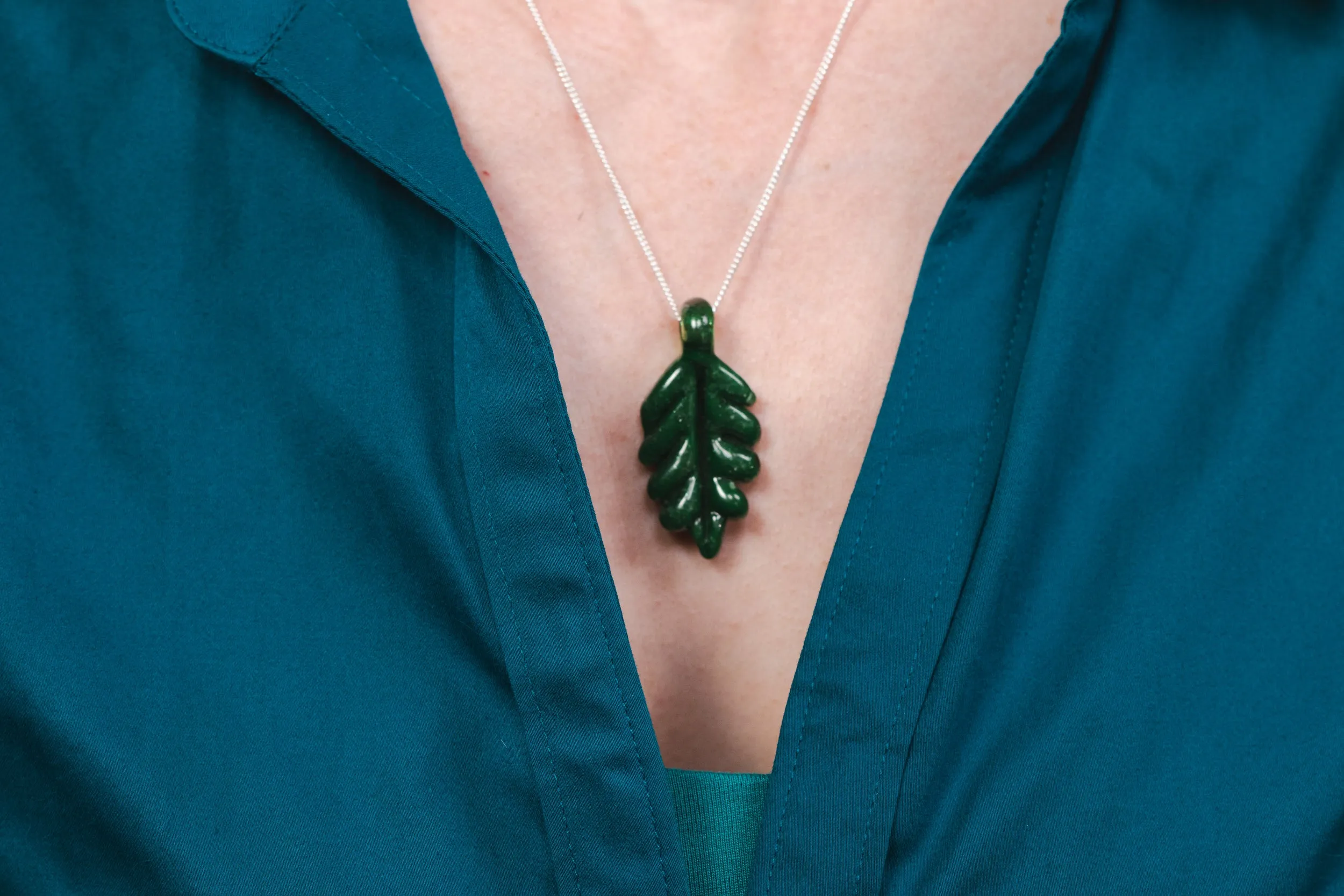 Ripple Leaf Pendants with Infused Cremains