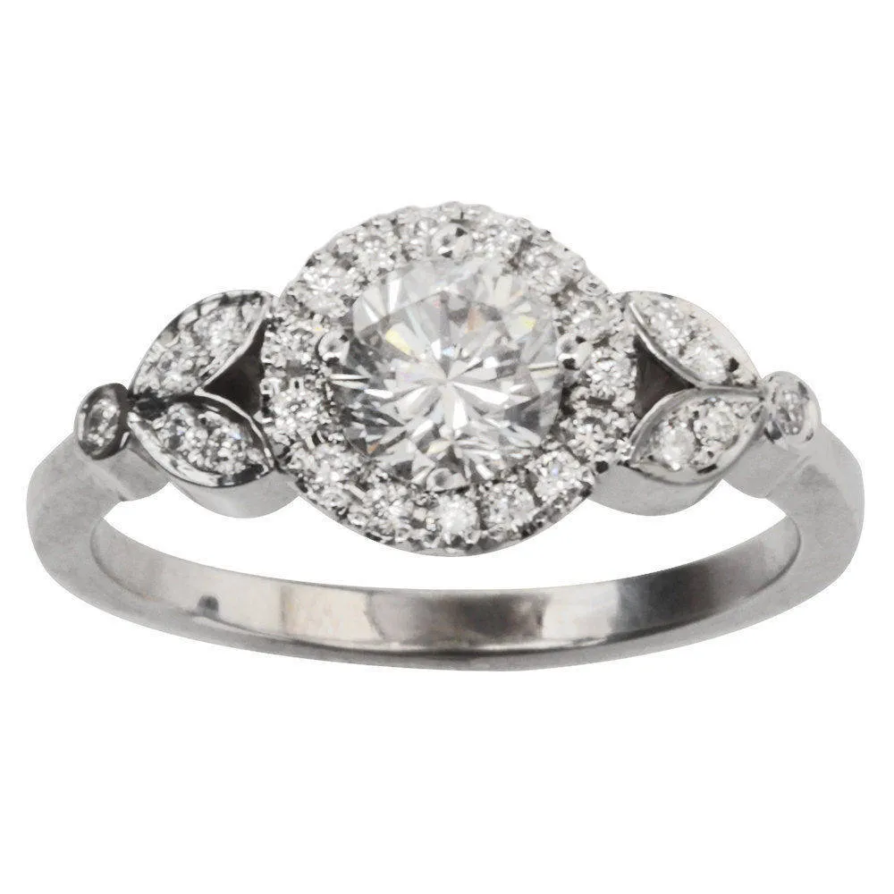 Rome Diamond 0.65ct Halo Unique Engagement Ring