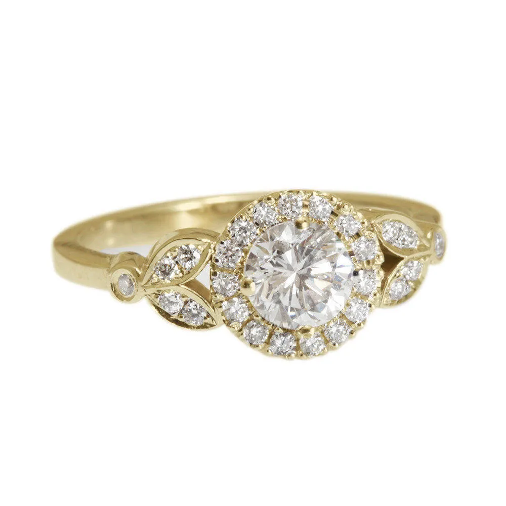 Rome Diamond 0.65ct Halo Unique Engagement Ring