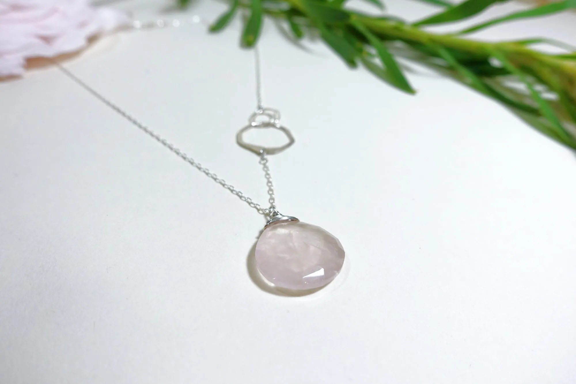 Rose Quartz Organic Link Necklace