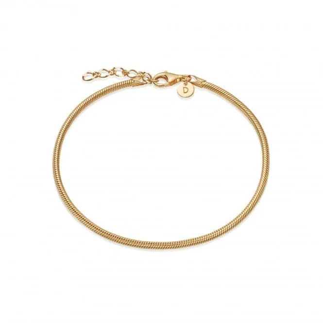 Round Snake Chain 18ct Gold Plated Bracelet RBR06_GP