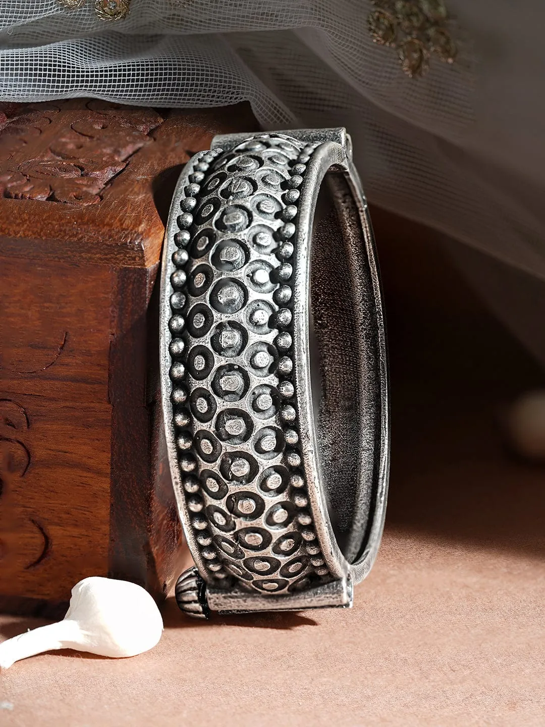 Rubans Silver-Plated Bangle-Style Bracelet