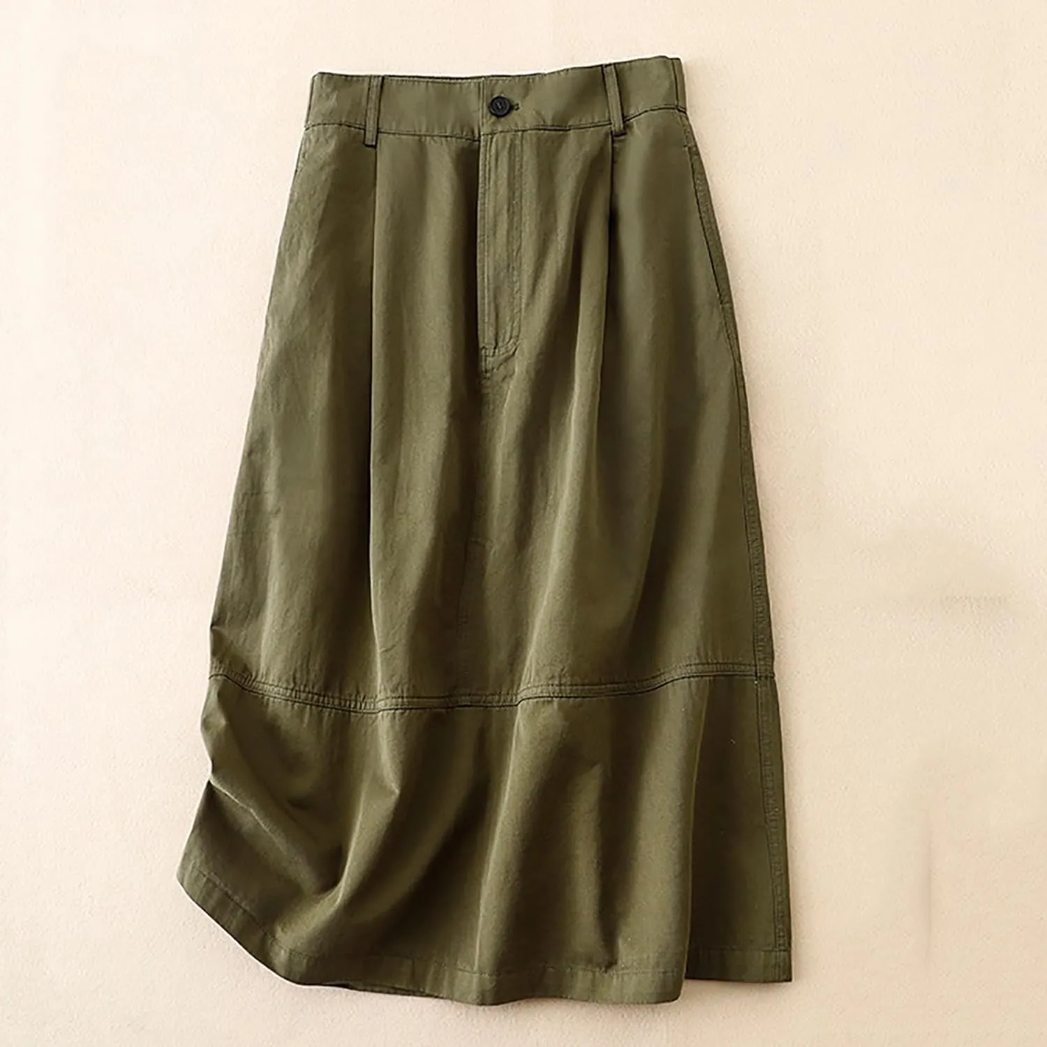 Ruziyoog Women Summer Casual Skirts A-Line Pleated High Waist Skirt Flowy Swing Elegant Dressy Casual Work Midi Skirts