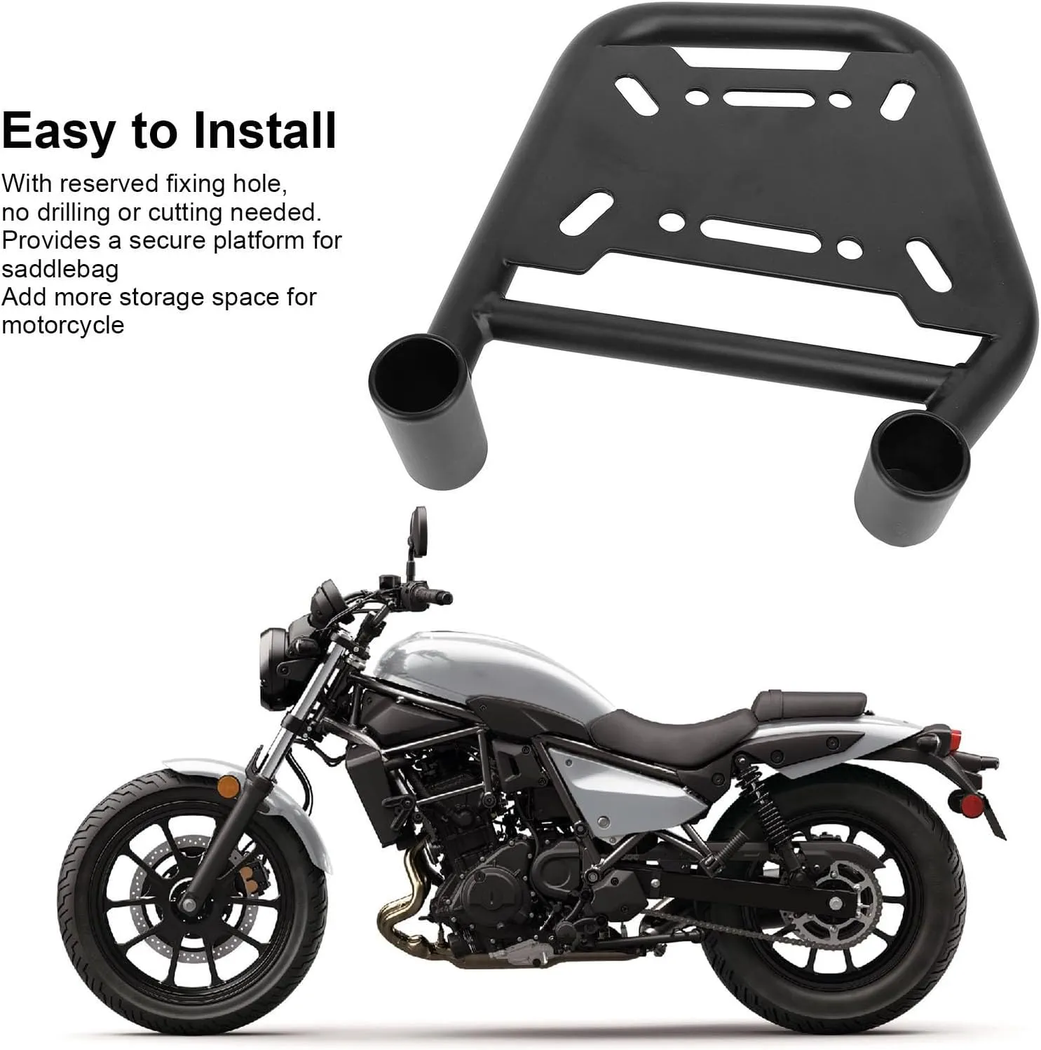 Saddlebag Support Racks Iron Side Bag Guards for Eliminator 400 500 SE 2023-2024 Motorbike Accessories (Right: KE818-BBZJ)