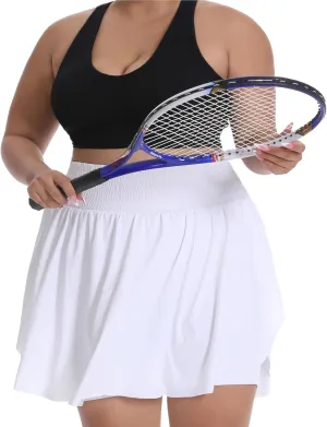 Seawhisper 20" Knee Length Plus Size Skorts for Curvy Women Pleated Skirt Shorts High Waisted with Pockets