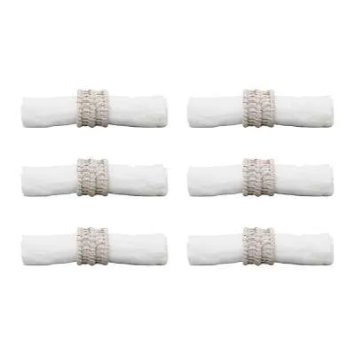 Set Of 6 Rattan Napkin Rings