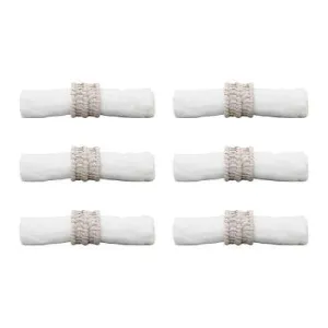 Set Of 6 Rattan Napkin Rings