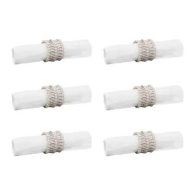 Set Of 6 Rattan Napkin Rings