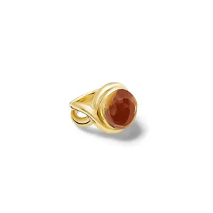 Severine Large Ring Yellow Gold - Cabochon Citrine