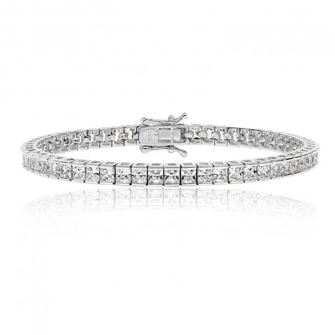 Silver & Co Square End Cubic Zirconia Bracelet with Sterling Silver - SBG0013