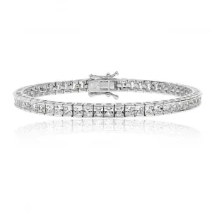 Silver & Co Square End Cubic Zirconia Bracelet with Sterling Silver - SBG0013