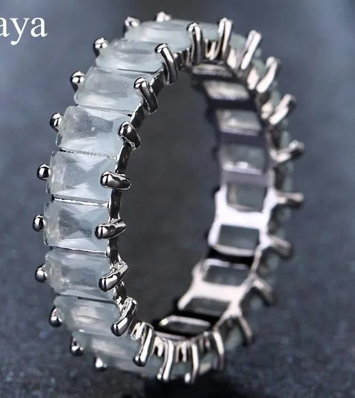 Silver Color Unique Design CZ Ring