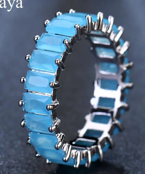 Silver Color Unique Design CZ Ring